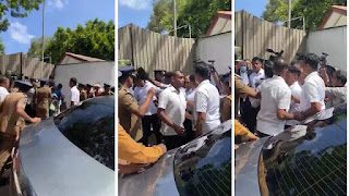 News Room : උසාවි බිමේදී පුද්ගලික මාධ්ය කැමරා ශිල්පියෙකු රනිල්ගේ