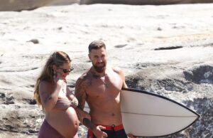 News Room : Not long to go! Braith Anasta’s ex-fiancée Rachael Lee shows off her huge baby bump in a bikini as she hopes for a water birth alongside her Bra Boy fiancé Evan Faulks