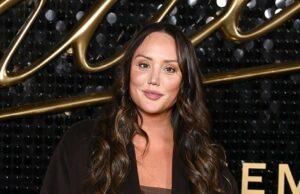 News Room : Charlotte Crosby stuns in a brown polka dot mini dress as she attends star-studded Michael screening
