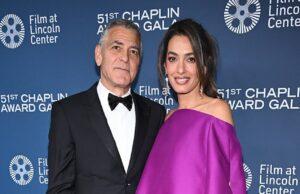 News Room : George Clooney hits back at Trump’s calls for Jimmy Kimmel to be axed and says ‘jokes are jokes’ as he and leggy wife Amal attend gala