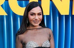 News Room : Mindy Kaling looks thinner than EVER in racy black gown as she joins glam Kate Hudson at Running Point season two premiere