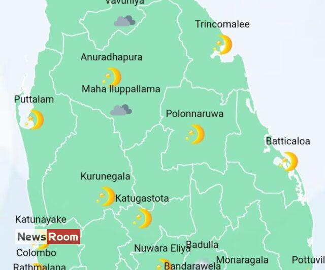 News Room : Showers in Sabaragamuwa, Central, Uva, North-Central and