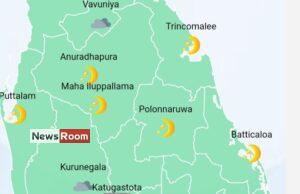 News Room : Showers in Western, Sabaragamuwa, Central, North-Western and Northern provinces and in Galle and Matara districts – The Island
