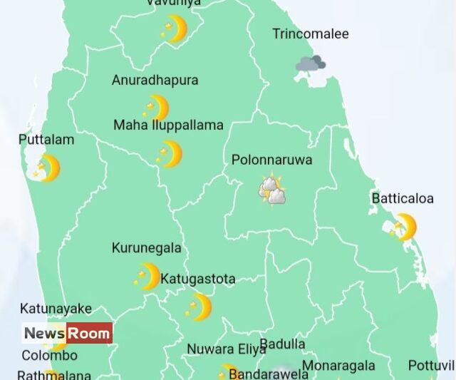 News Room : Showers in Western, Sabaragamuwa, North-Western, Central and