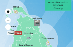 News Room : Showers above 50mm are likely at some places in Western, Sabaragamuwa and Northern provinces and in Galle, Matara and Puttalam districts – The Island