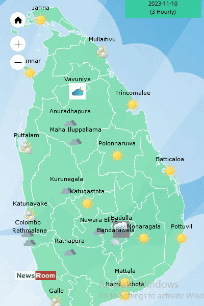 News Room : Showers above 75 mm are likely at