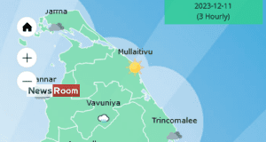 News Room : Showers above 75mm are likely at some places in Central, Sabaragamuwa and Western provinces and in Galle and Matara districts – The Island