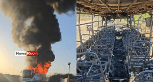 News Room : Bus Carrying 20 Sri Lankan Workers Bursts Into Flames in Israel