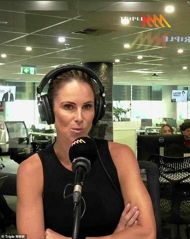 News Room : Candice Warner reveals next big 'cutthroat' career Woman broadcasting live at a radio station studio in a modern office environment.