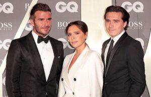 Elegant trio in formal black and white attire at a GQ event in Sri Lanka.
