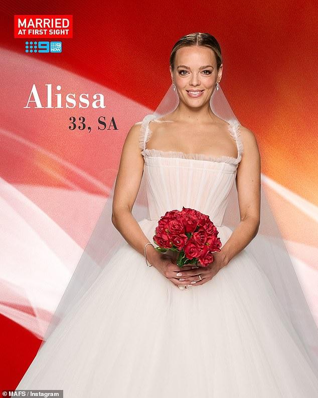 News Room : Married At First Sight 2026: Meet the Elegant bride Alissa in wedding dress holding a bouquet of red roses at Sri Lanka news event.