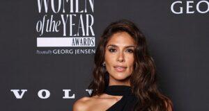 Elegant woman at Marie Claire Women of the Year Awards in black dress, glamorous look, stylish event, Sri Lanka news.