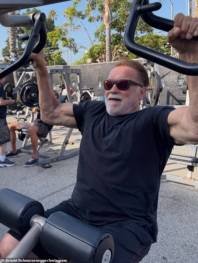 News Room : Arnold Schwarzenegger pumps iron on his 79th