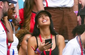 News Room : Jude Bellingham’s girlfriend Ashlyn Castro and Bukayo Saka’s fiancée Tolami Benson celebrate in the stands as their Three Lions partners beat Norway